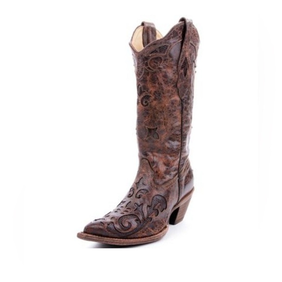 Corral Shoes - CORRAL Women's Vintage Lizard Inlay Snip Toe Cowgirl Boots C2109 Size 9.5